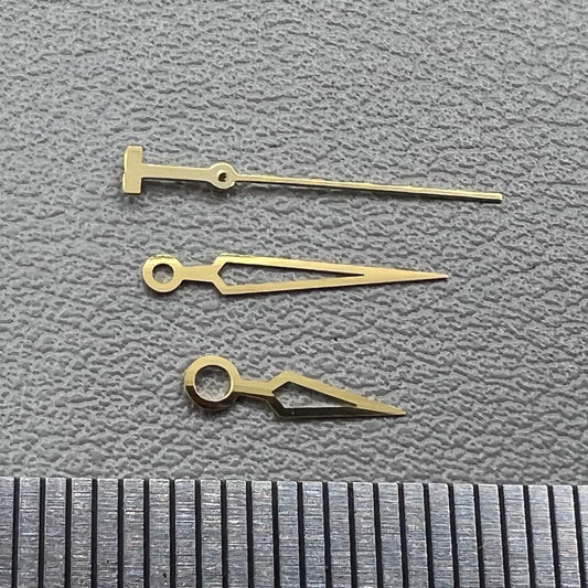 Golden hollow watch hands set for ETA2836 2824 2892A2 movements, precision fit for men's watches by T97.