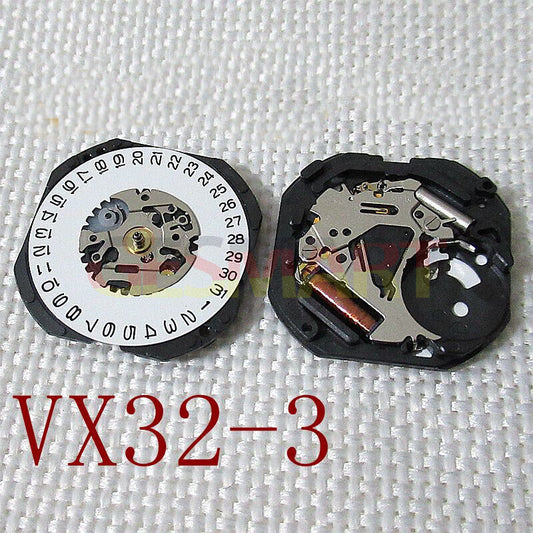 Hattori Epson VX32E quartz watch movement with stem, precision Japan-made mechanism for timekeeping.