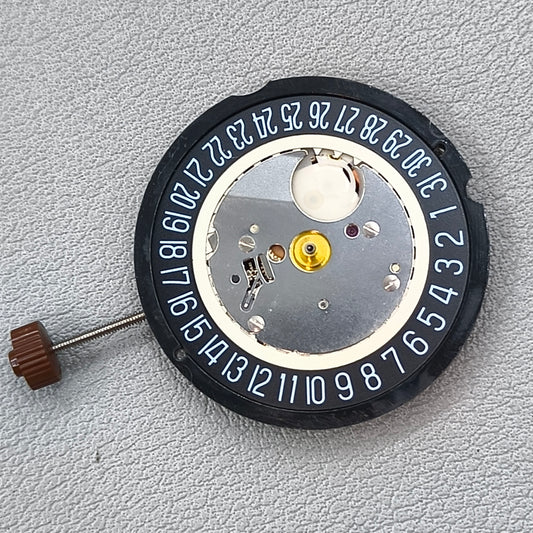 Swiss Ronda 515 Quartz Movement 3 Hands Black Disk Single Calendar@6