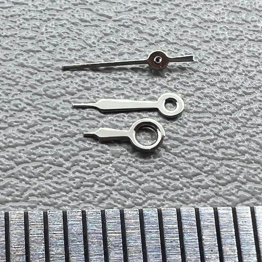 Silver watch hands set for Miyota 2035 movement, sizes 8mm/6mm/4mm, precise fit for repairs.