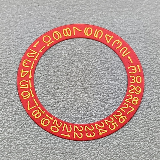 Royal Yellow Font Red Background Disk Date Wheel Datedisk for Miyota NH35 NH36
