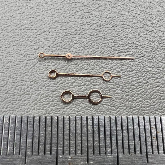 Set of rose gold hollow circle watch hands by Modified, compatible with NH35/36 NH38 NH72 movements.