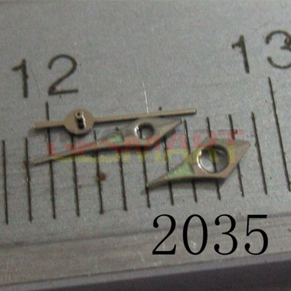 Silver 5mm pointed luminous watch hand with trim, compatible with Miyota 2035 2115 2105 2305 2315 models.