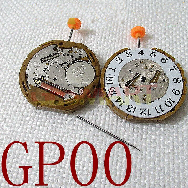Miyota GP00 quartz watch movement with small second subdial at 6 o'clock, precision timekeeping
