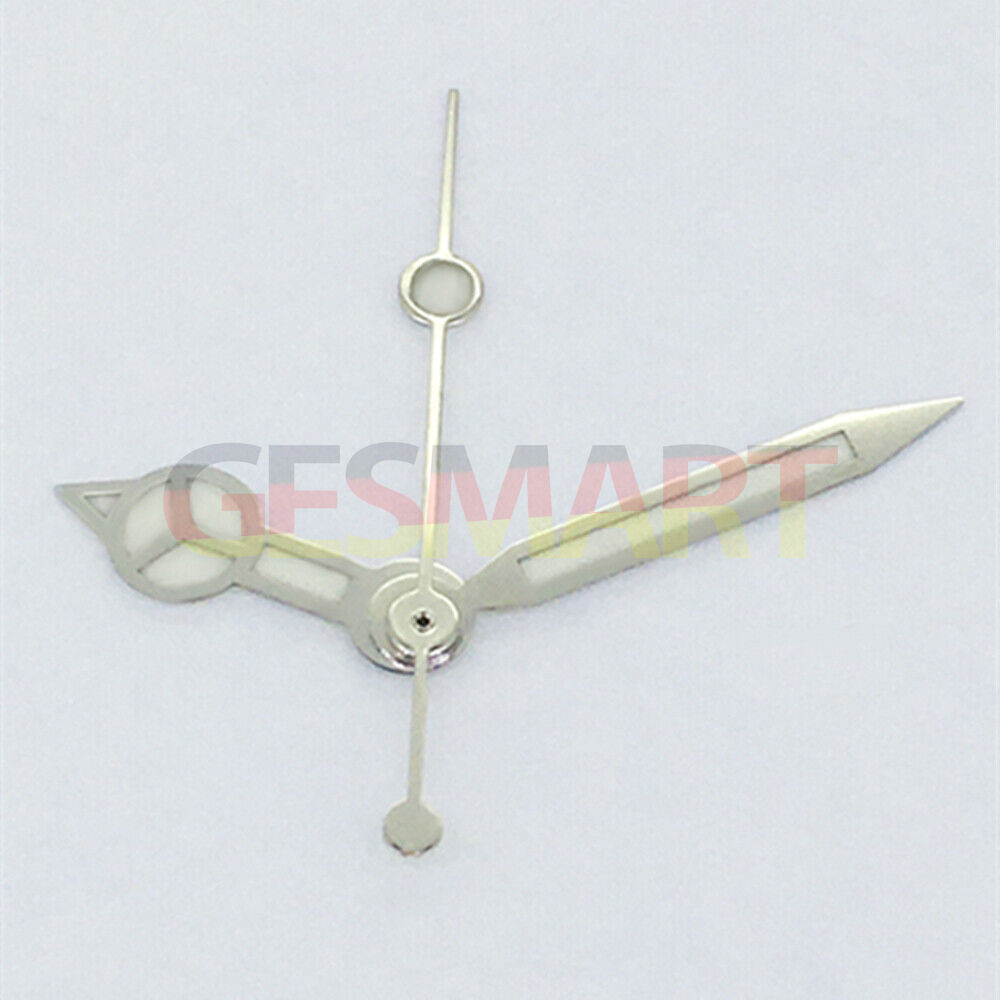 Aiguilles de montre polies vertes et bleues avec garniture argentée pour modèles Asian 8215/2813/8205