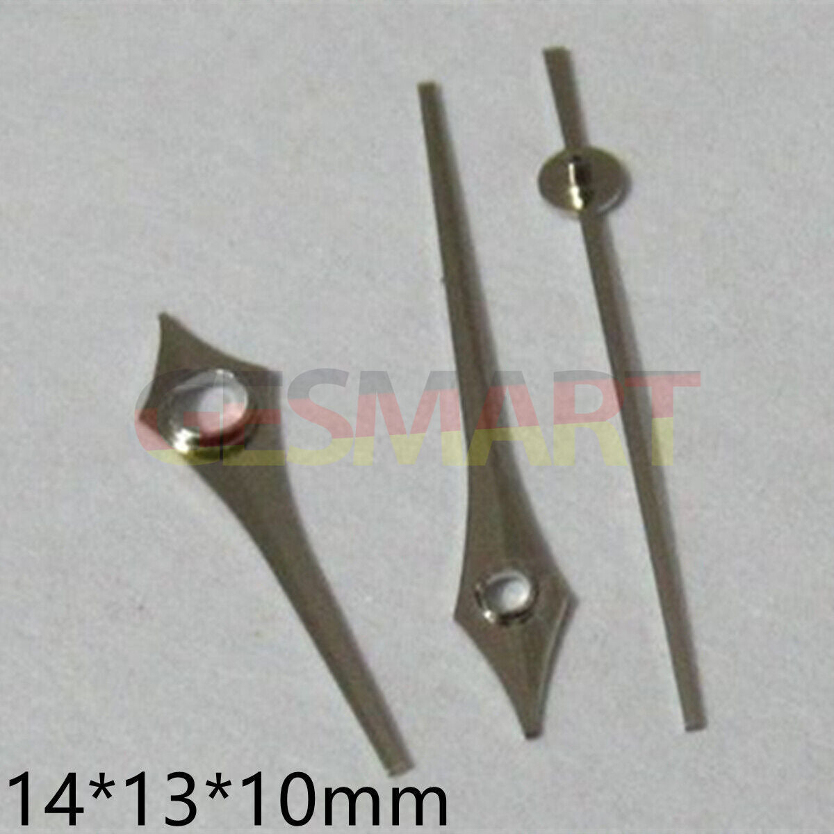 14mm silver arrow-shaped watch hands set for Miyota 2035, 2115, 2105, 2305 movements.