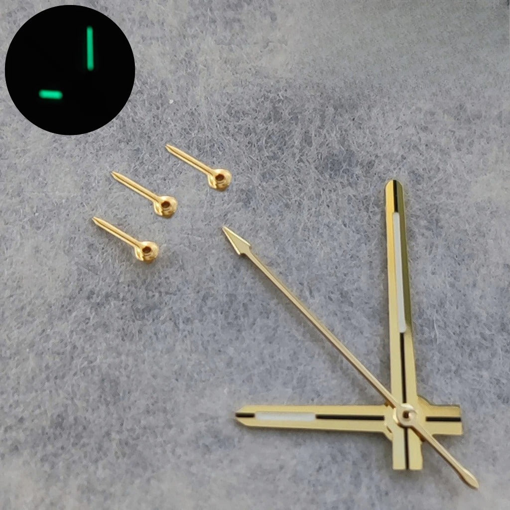 6 Pins Green Luminous Watch Hands for VK63 VK64 Silver Black Gold Rose Hands