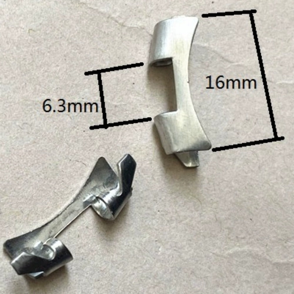 6.3x16mm Matted Silver Steel Curved End Links Spring Bars Bracelet Watch Band Strap#364