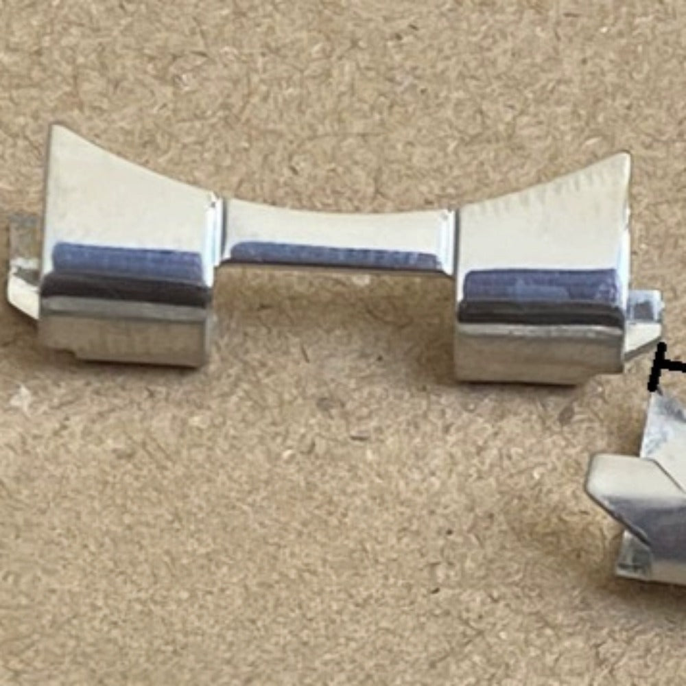 Bracelet de montre en argent poli 9,1 x 22 mm avec maillons incurvés et barres à ressort #1146