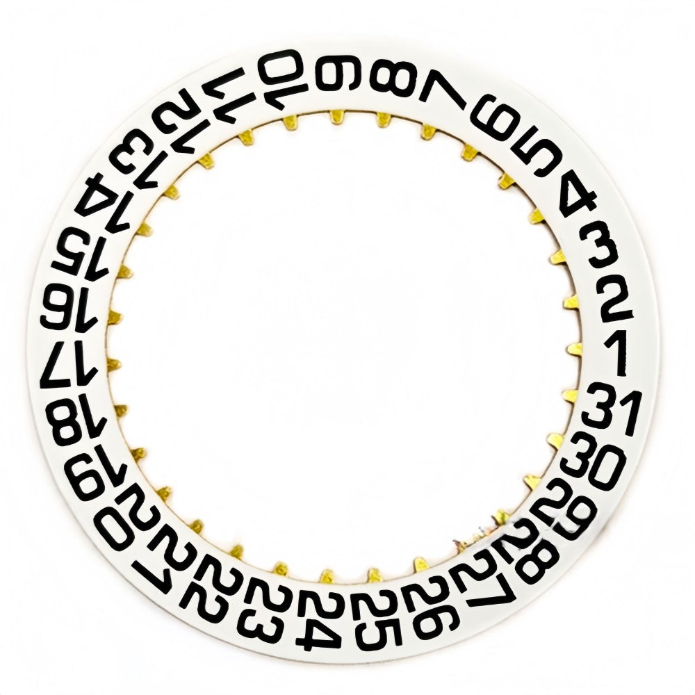 Black Bold Font White Date Disk Wheel Generic for C324 Movement Watch Part