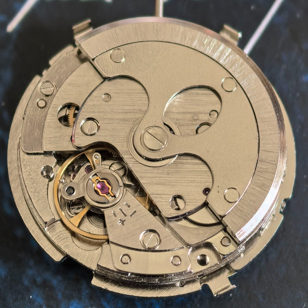 Chinese Seagull ST16 watch accessory highlighting automatic movement, date at 12 o'clock, and small seconds at 6.