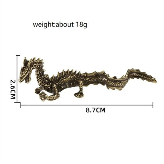 1. Copper Dragon Trinket bronze figurine, vintage hand-carved detailed dragon sculpture by Copper Dragon.