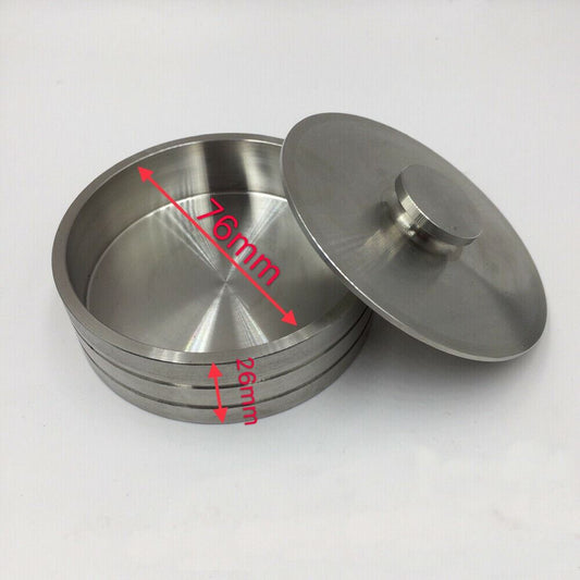 Stainless Steel Watch Oil Benzine Cup 76mm with Anti-Leak Cover, precision tool for watchmakers.