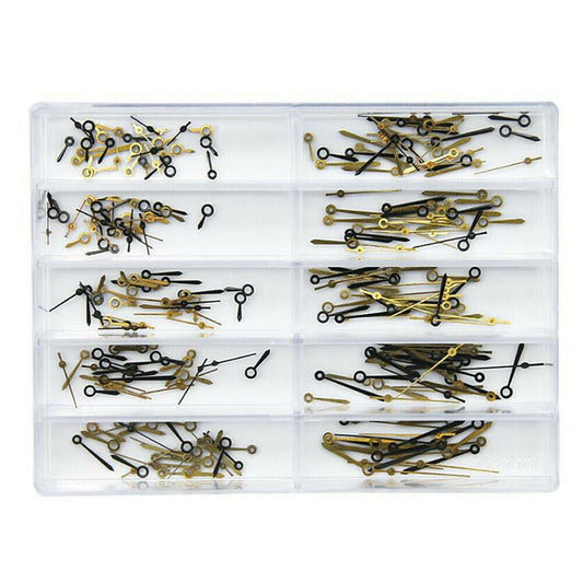 Alloy watch hands assortment with needles and pins for Miyota 2035 movement repair.