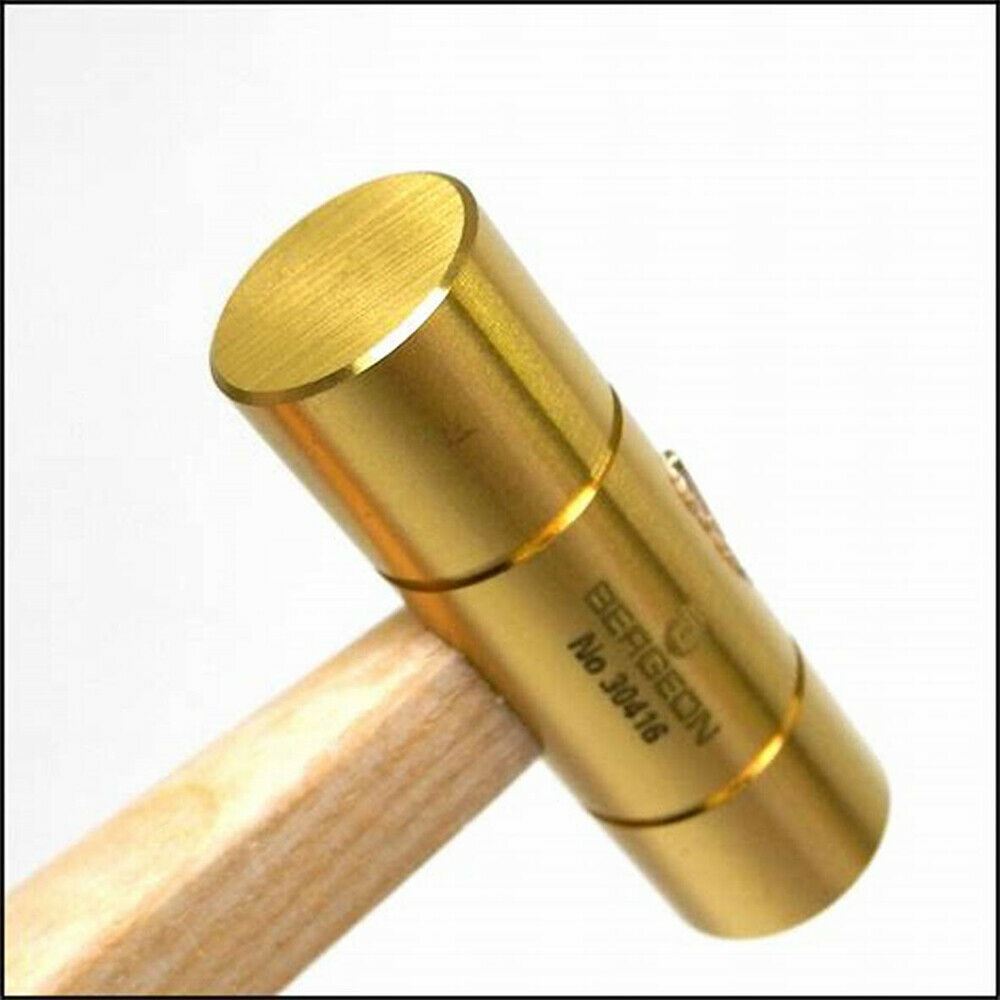 Bergeon 30416 brass hammer used by professional watchmakers for precise watch repair tasks