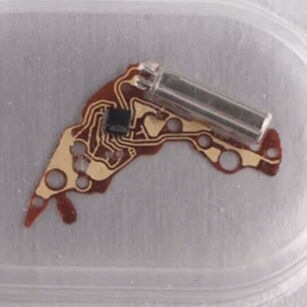 Circuit board for VX11 watch movement repair, essential for precise timekeeping restoration.
