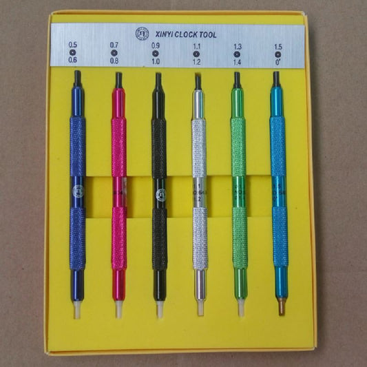 High Quality 6PCS watch hand presser set for precise watch hand fitting and repair.