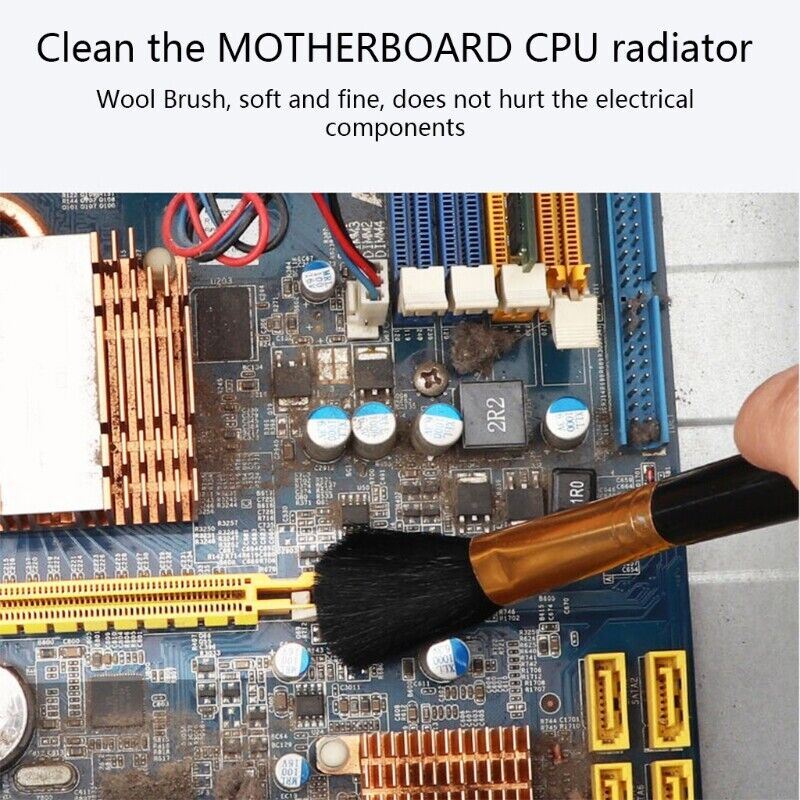 Set of 10 anti-static brushes for effective computer keyboard dust removal and cleaning.