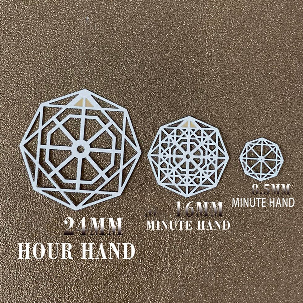 Hollow Hands watch hands set with ice flower pattern, compatible with NH35 NH36 movement.