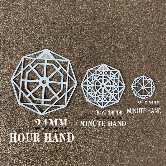 Hollow Hands watch hands set with ice flower pattern, compatible with NH35 NH36 movement.