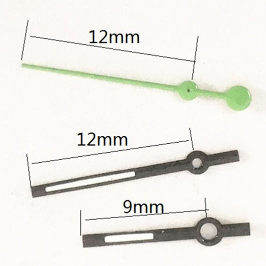 12mm green second hand for Miyota 7T35 quartz watch movement, precise and durable design.