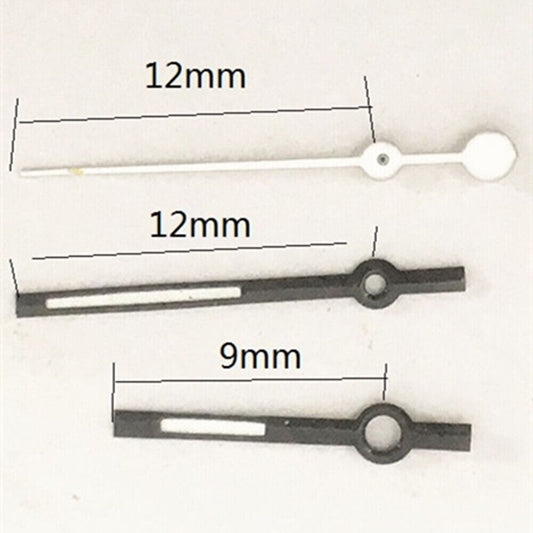 12mm white second hand for Miyota 7T35 watch movement, precision black watch accessory.