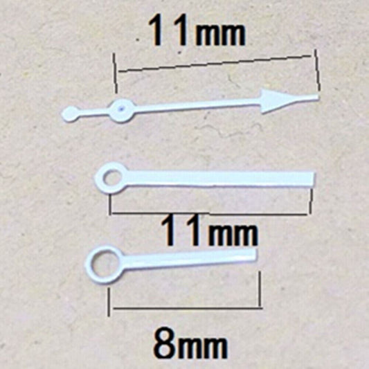 11mm white square point watch hands for China Made 2813 mechanical movement, precision fit.