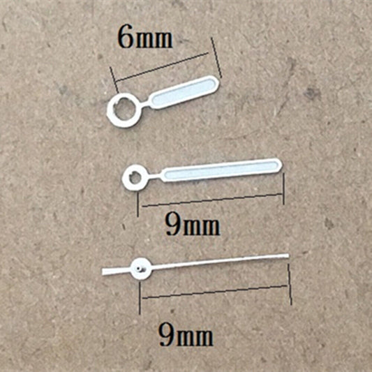 Green lume 9mm round tip watch hands for Hattori Epson PC32 quartz movement, precise fit accessory.