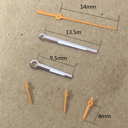 Silver and orange 6-hand watch parts for LT106 multifunctional mechanical movement.