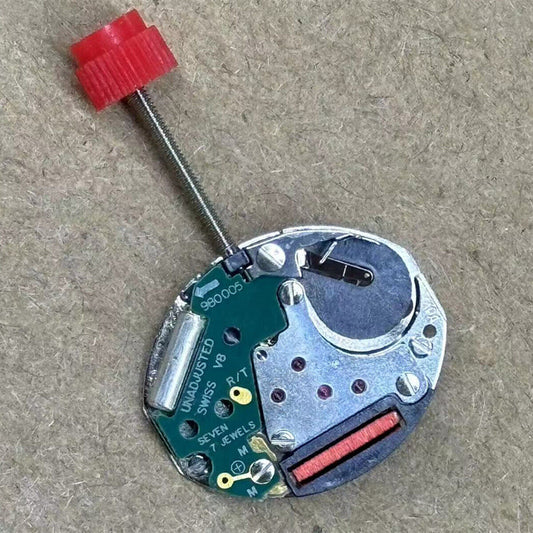 Swiss Made ETA 980.005 quartz watch movement with 2 hands for precise timekeeping by ETA