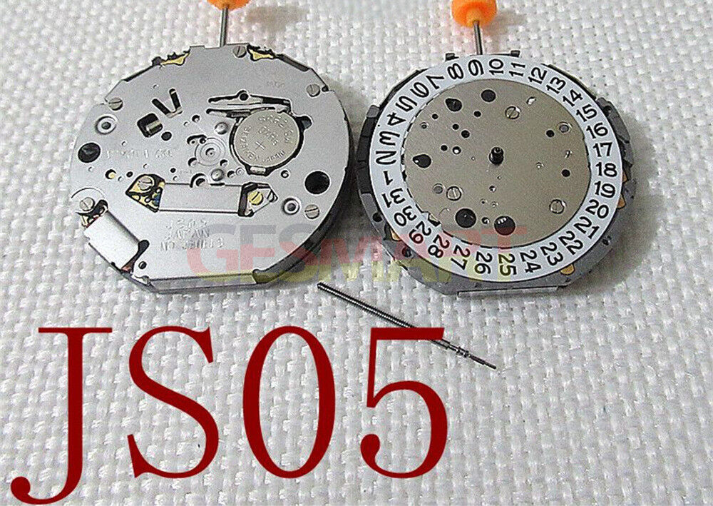 Miyota JS05 watch movement showing small second at 2, 6, 10 with date at 6 position