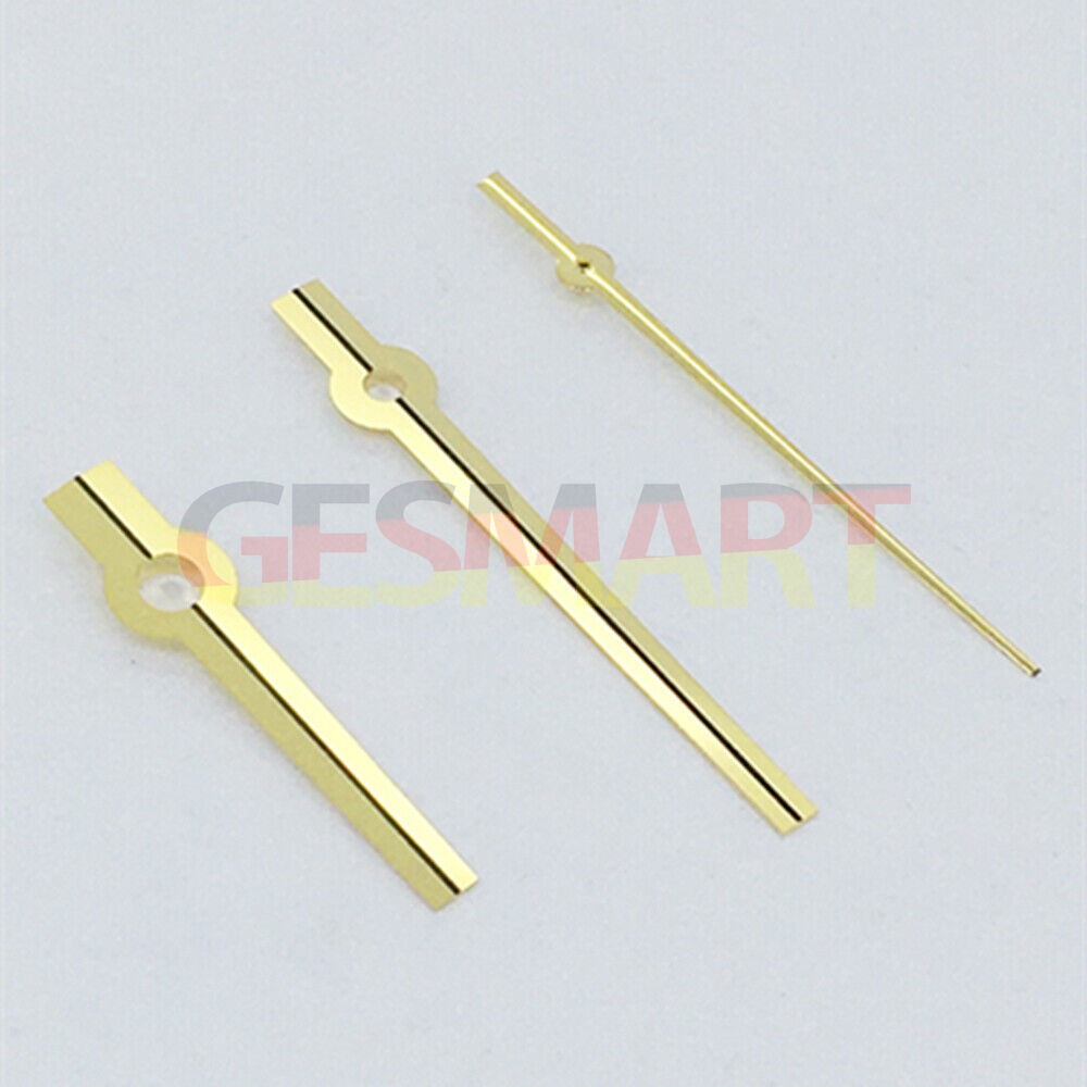 Men's black polished watch hands with golden trim, compatible with Asian 8215/2813/8205 movements