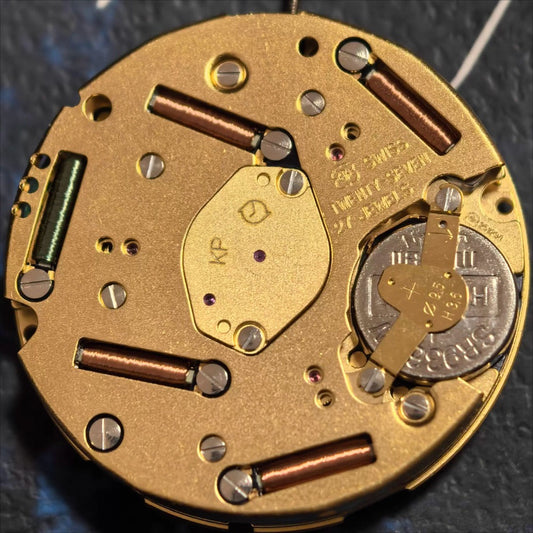 Swiss Made ETA251.294 quartz watch movement with multifunctional date display at 6 o'clock position.