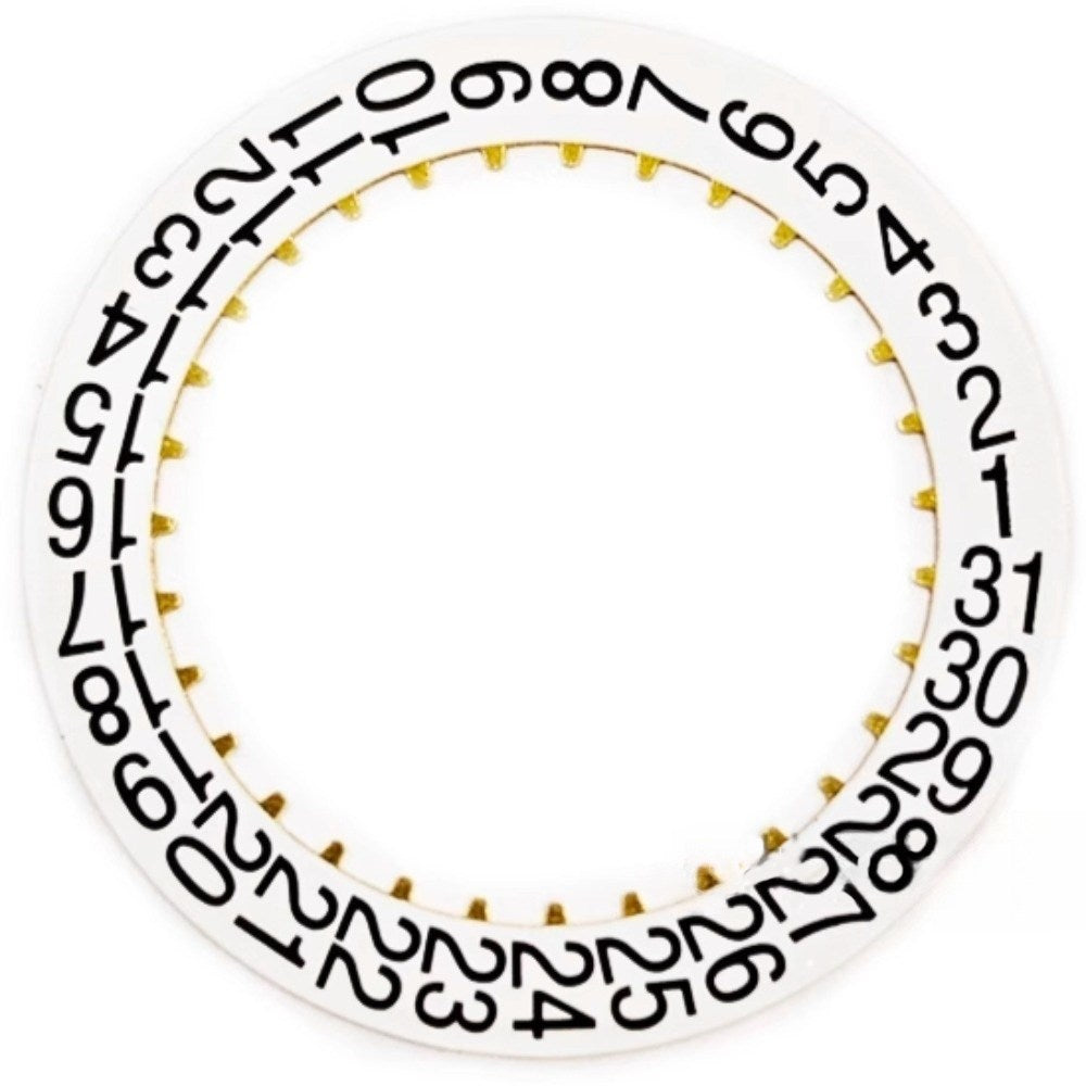 Black Thin Font White Date Disk Wheel Generic for C330 Movement Watch Part