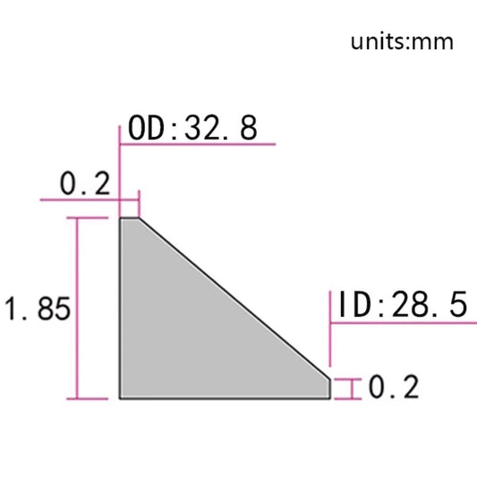 Black plastic modified diving chapter ring 32.8x28.5x1.85mm for watch repair, durable accessory.