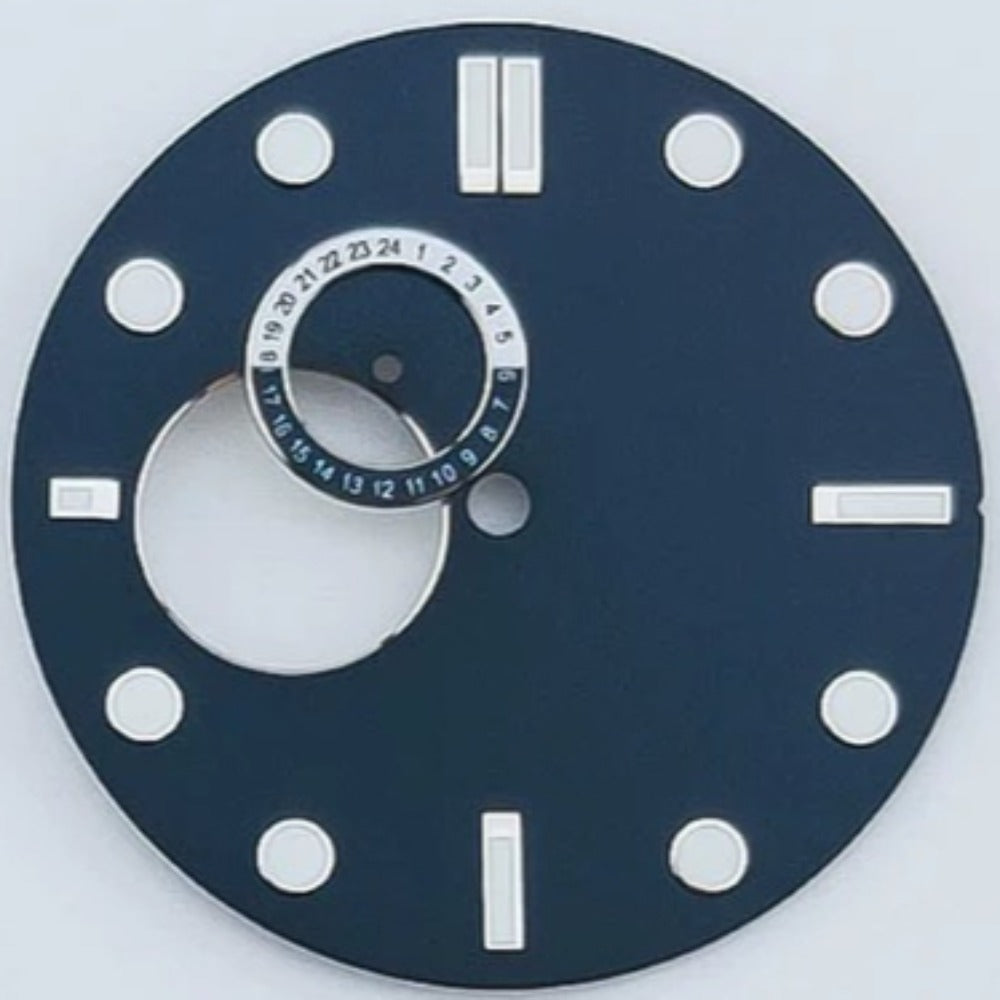 Solid Blue 32mm Blue Green Lume Watch Dial For NH39 Movement