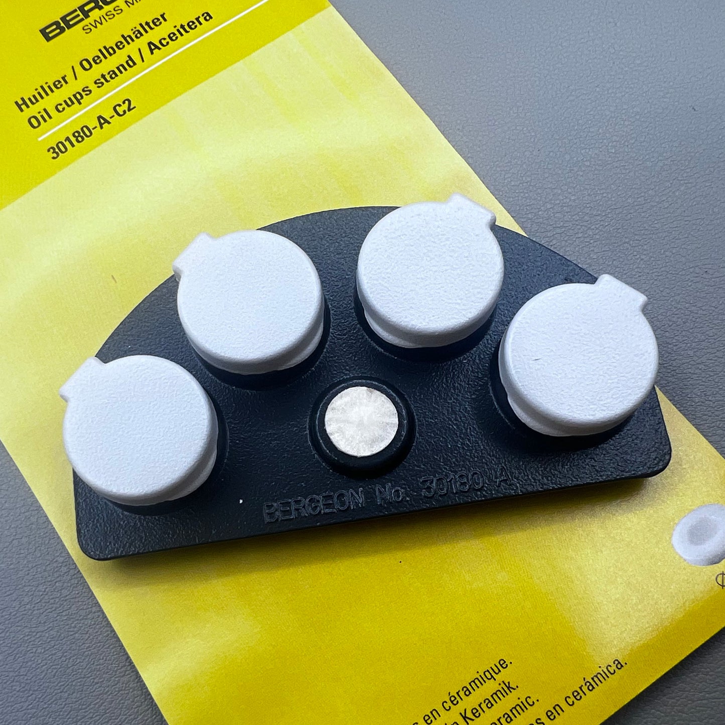 Swiss Bergeon 30180-A-C2 Oil Cup Alloy Black Stand