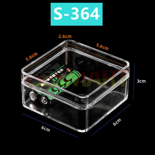 1. Set of 10 transparent 60x60mm PS storage boxes for organizing small watch accessories.