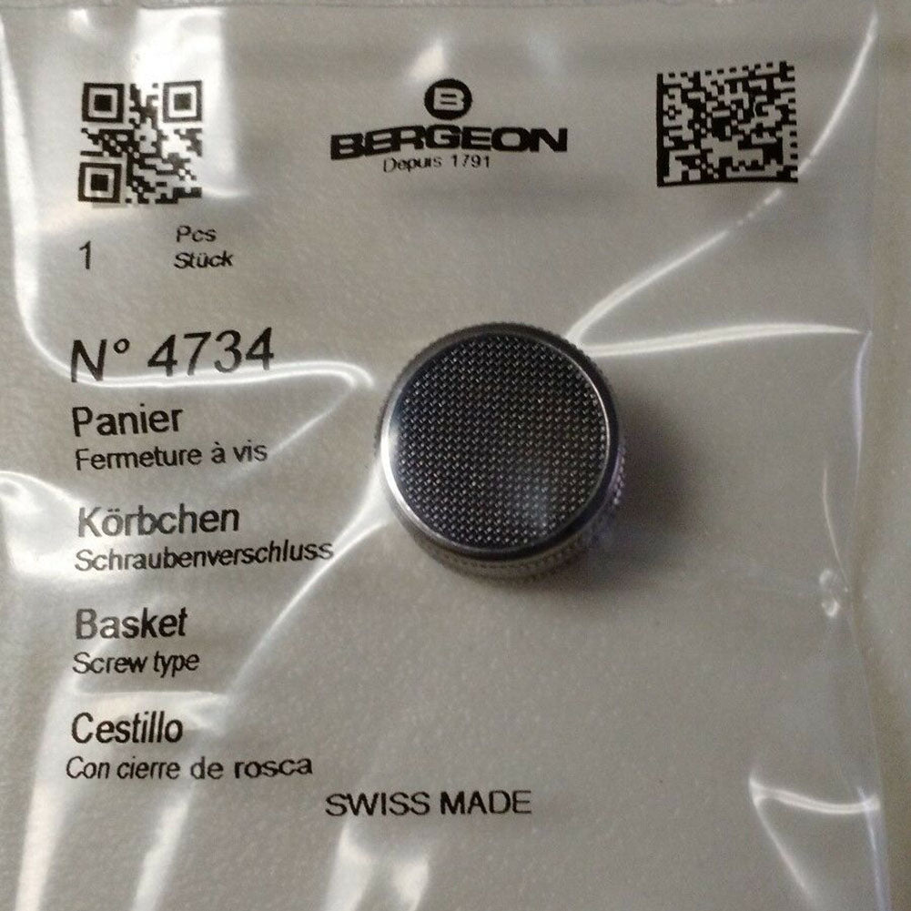 Bergeon 4734 cleaning basket for 16mm watch parts, Swiss tool ideal for watchmakers.