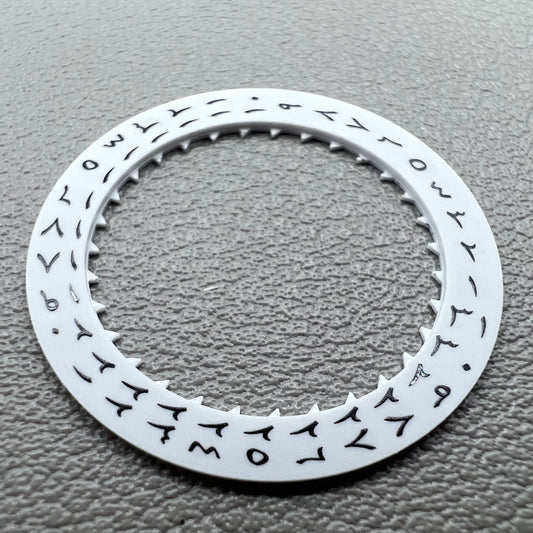 White Arabic font date disk wheel set for Miyota 8215 watch movement, 2 pieces.