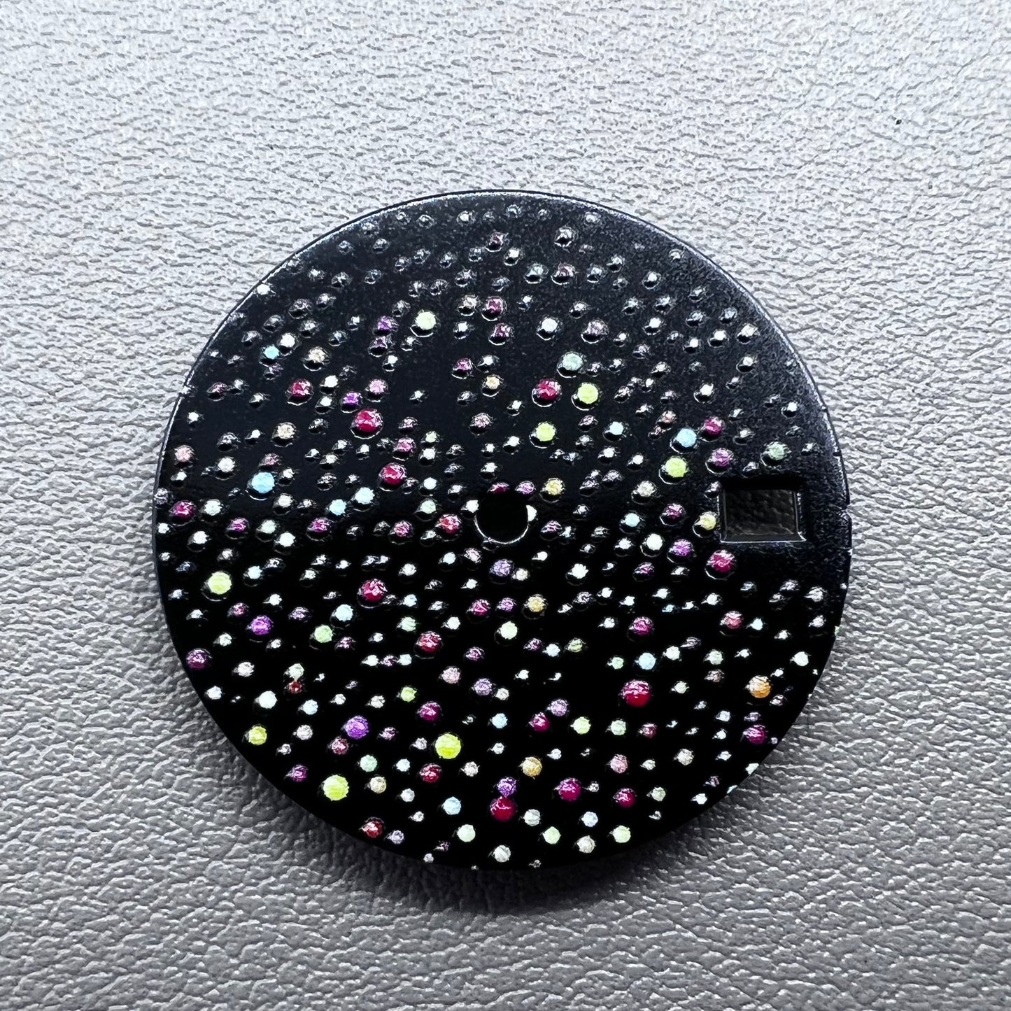 28.3mm Black Gemstone Effect Watch Dial for NH35 Movement