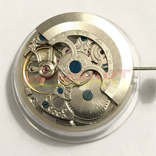 China Made 7120 Silver hollow automatic watch movement with large mechanical design for watch accessories.