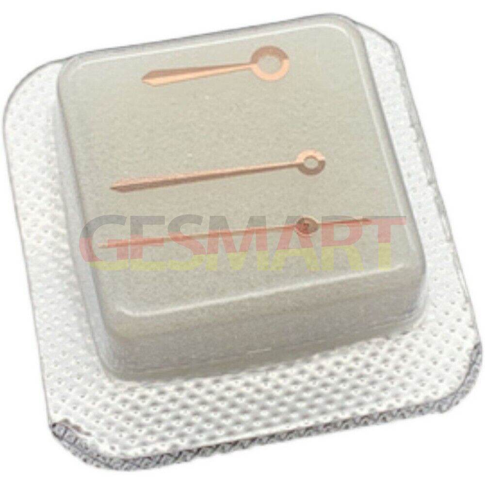 12mm 3-hand watch hands set for ETA 2892 movement, precise hour, minute, and second indicators.