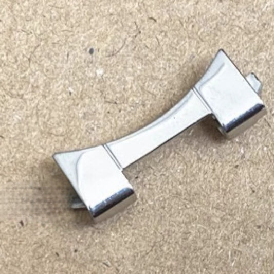 Silver stainless steel curved end spring bars, 10x19.1mm, for secure watch band attachment #1133