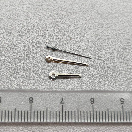 2 Sets 13mm Silver Trim with Black Painted Watch Hand Set for Ronda 515 Movement