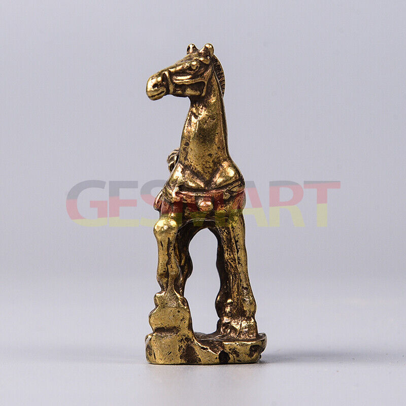 Handcrafted solid copper horse trinket with vintage bronze finish, detailed carving by Artisan Brand.