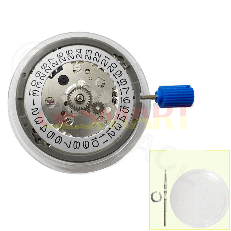 Véritable mouvement mécanique automatique NH34 GMT Hacking Seconds Vintage Silver