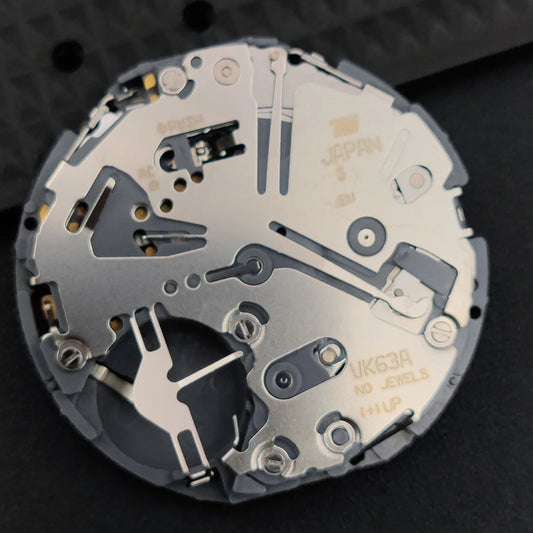 Original Japan Made VK63A Quartz Movement Black Disk Date At 3 Single Calendar Watch Part