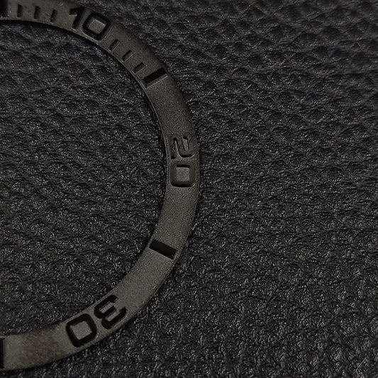 38x31.5mm flat black matte ceramic bezel with insert rings for watch case replacement accessories by Metallic.