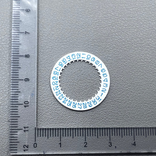 Blue date wheel with white background for NH35/NH36 watches, clear disk date display